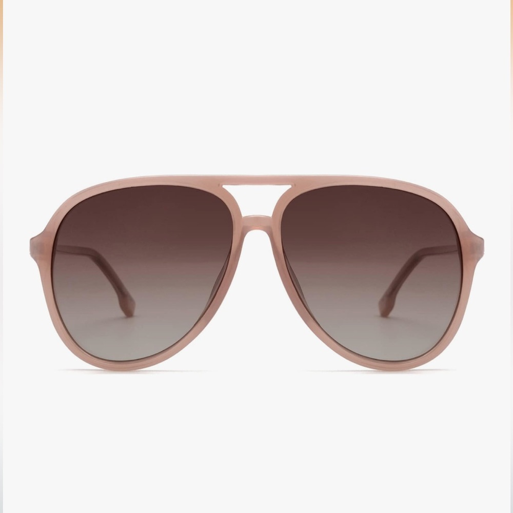 Pink Retro Polarized Aviator Sunglasses - Picture 3 of 3